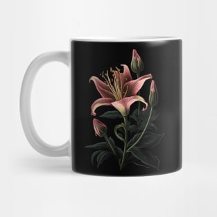 Red Lily Flower Mug